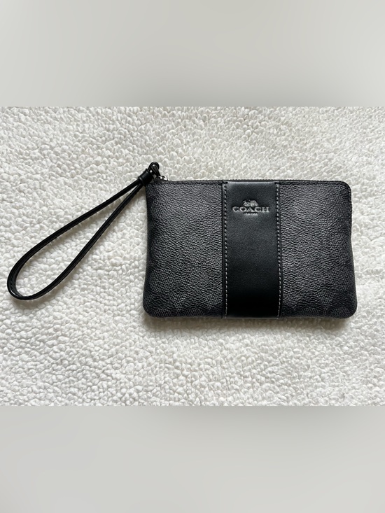 Coach Handbags - NWT Coach Black Leather Wristlet with Strap